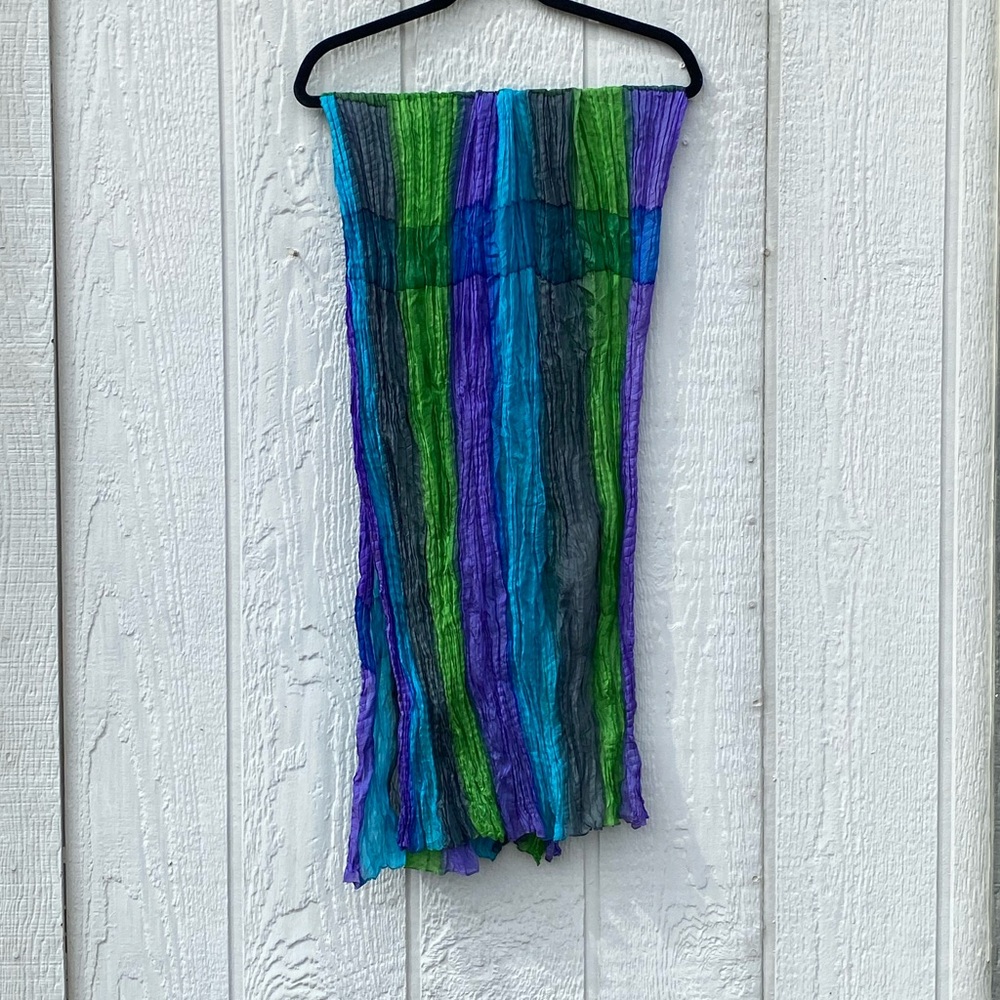 Bundle 3 for 50% off 1980s Hand Dyed Crinkled Silk Scarf, as-is